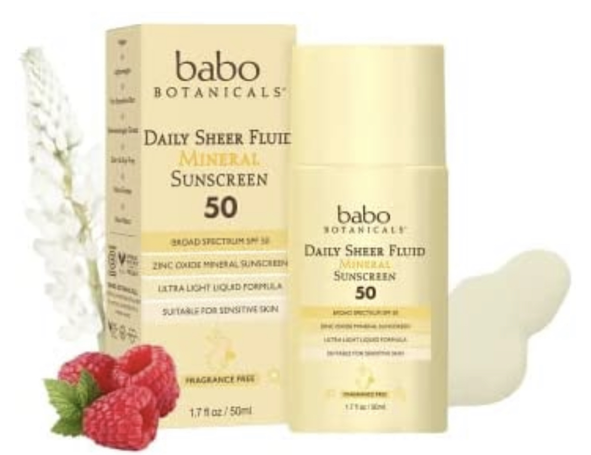 Babo Botanicals daily sheer fluid sunscreen 