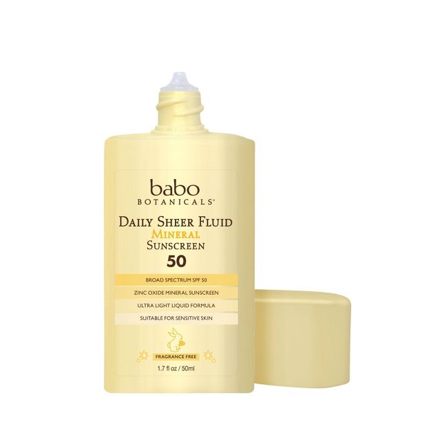 Babu Botanicals daily share fluid Mineral Sunscreen