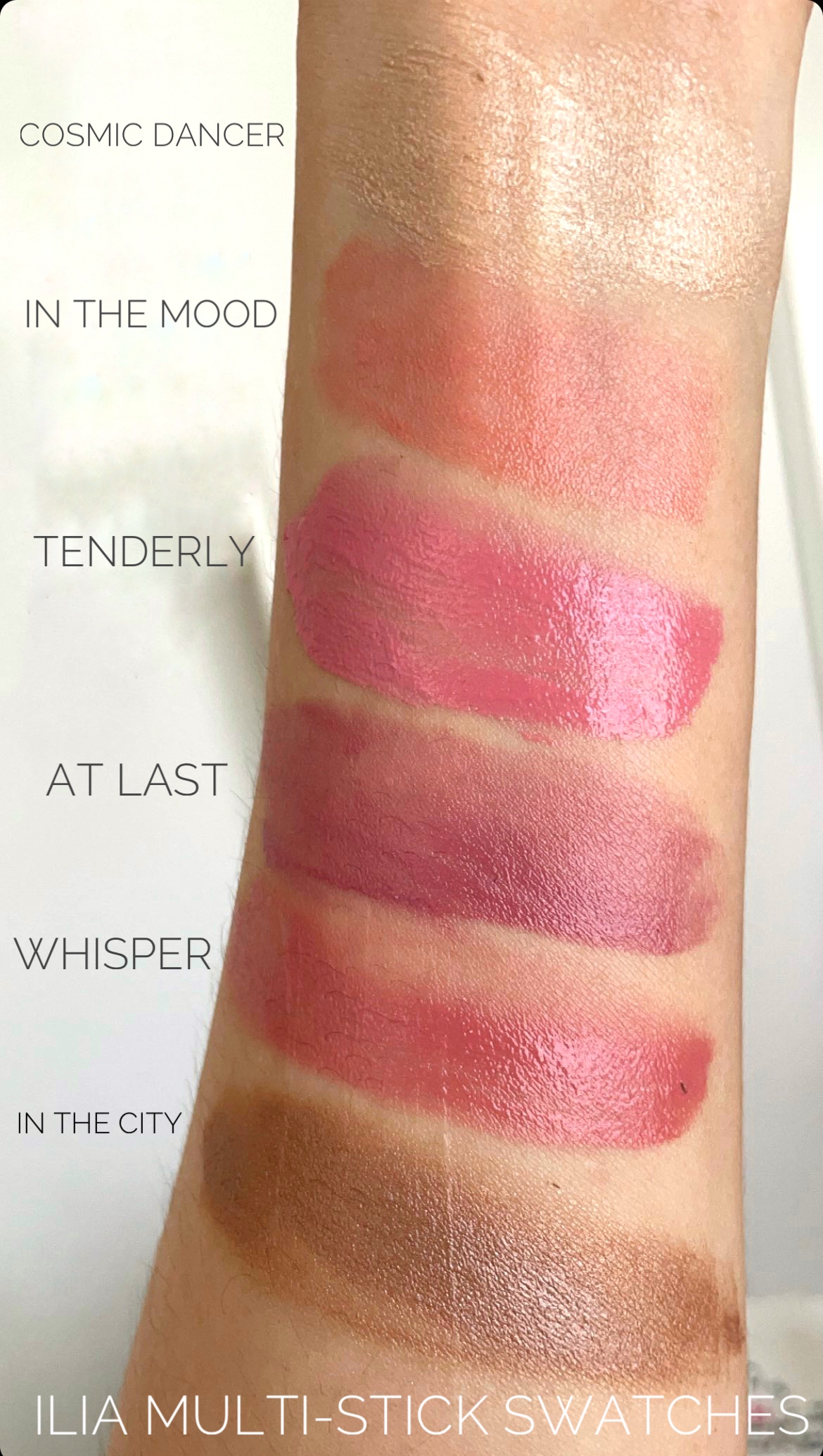 Ilia multi-stick swatches