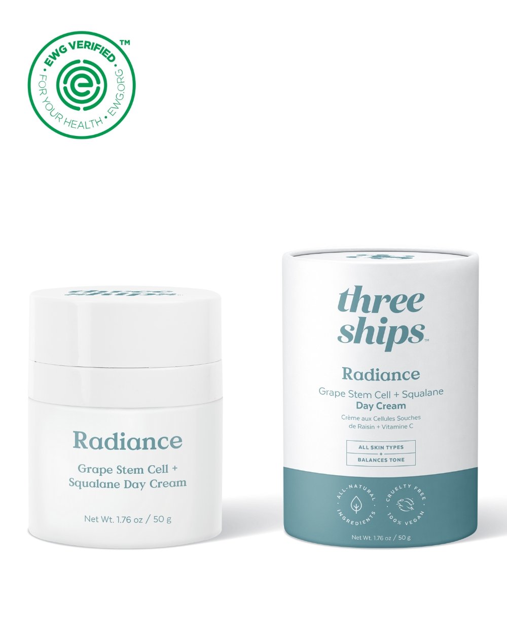 Three Ships Beauty Radiance grape stem cell Squalane Day cream