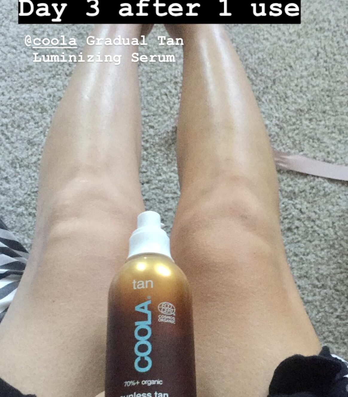 Coola sunless tan before after