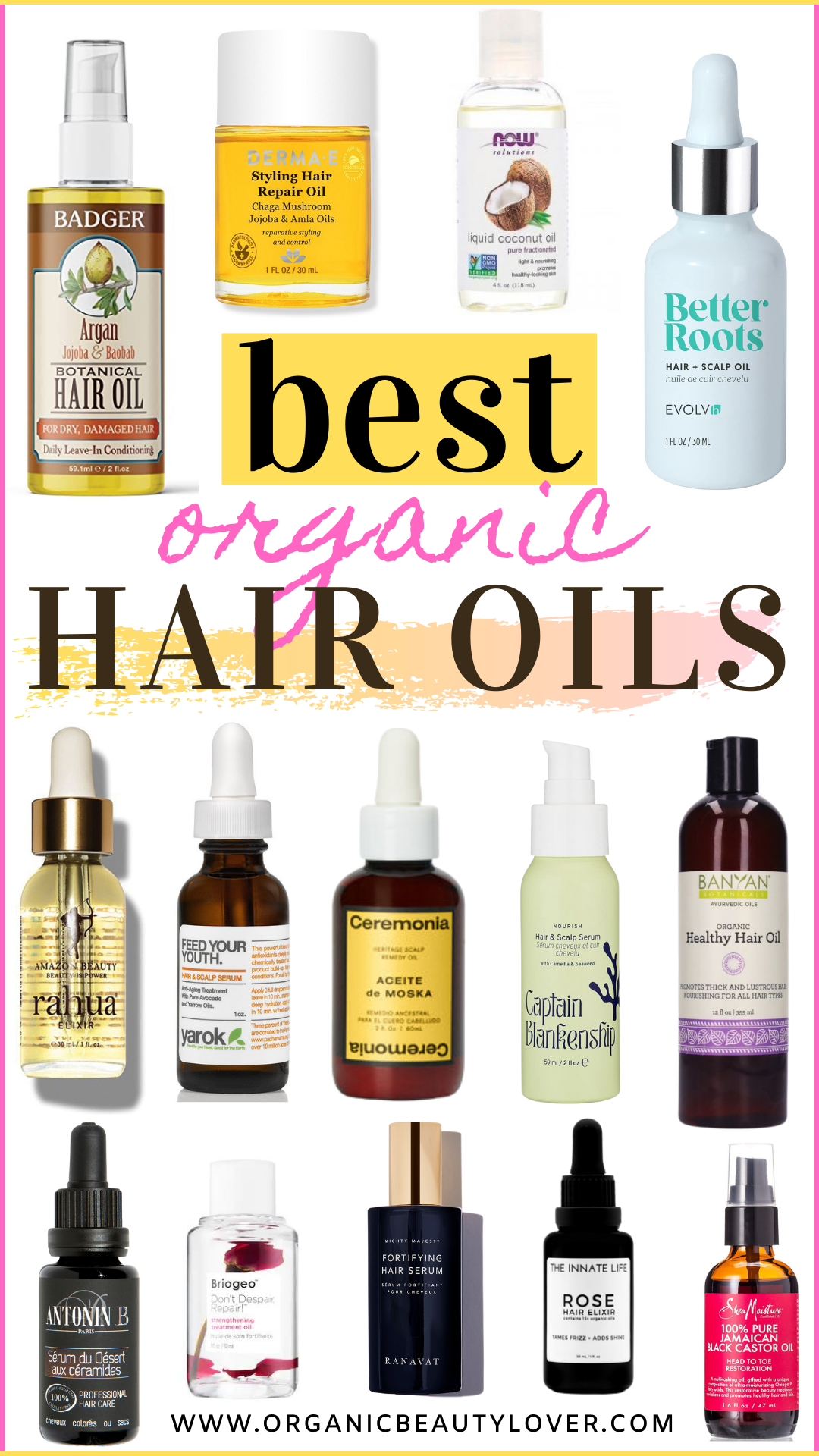 Best Natural Hair Oils For Shiny Healthy Hair Organic Beauty Lover