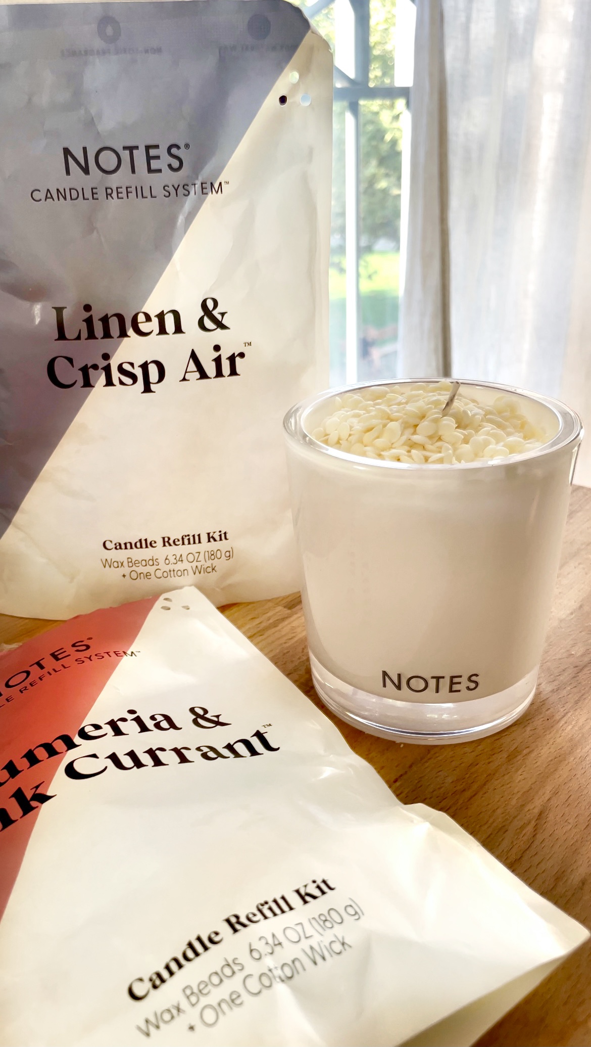 Sustainable Candle Refill Kit - NOTES Linen & Crisp Air