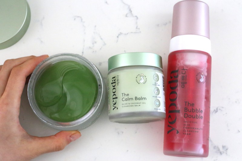 korean skincare yepoda the calm balm the bubble double cleanser eye patches