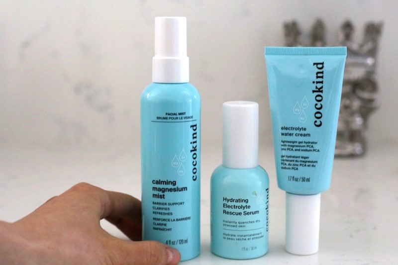 Cocokind hydrating electrolyte rescue serum water cream and  calming magnesium mist