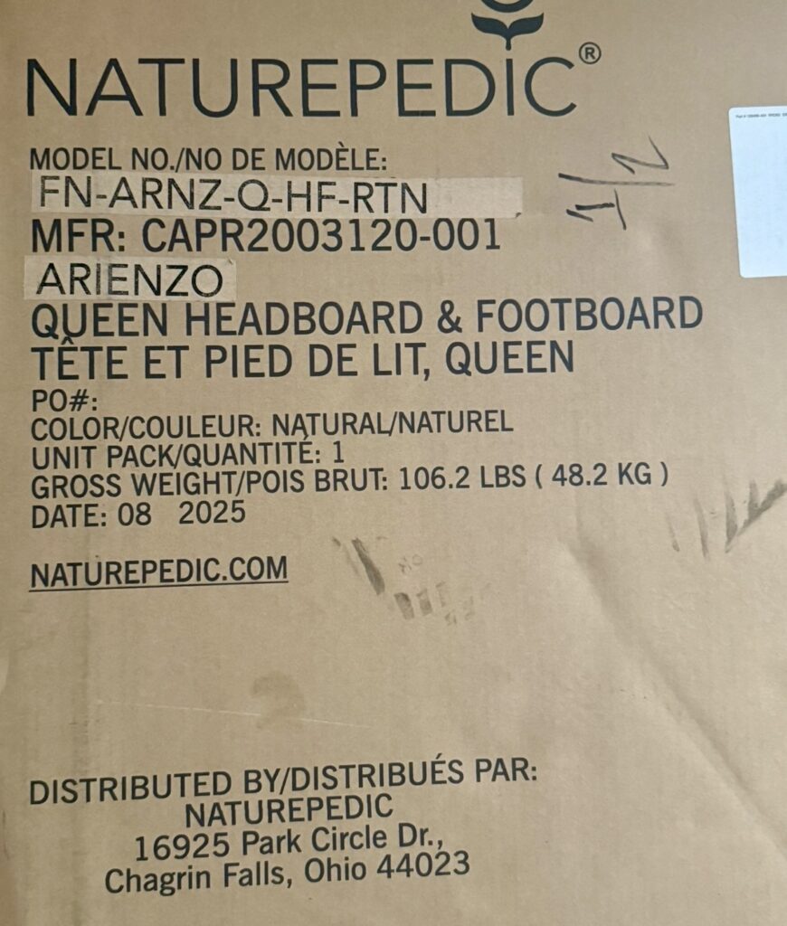 naturepedic bed frame Arienzo 