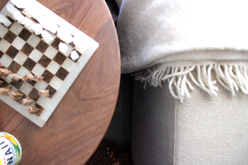 Avocado side table. Medley organic couch cozy earth alpaca wool blanket