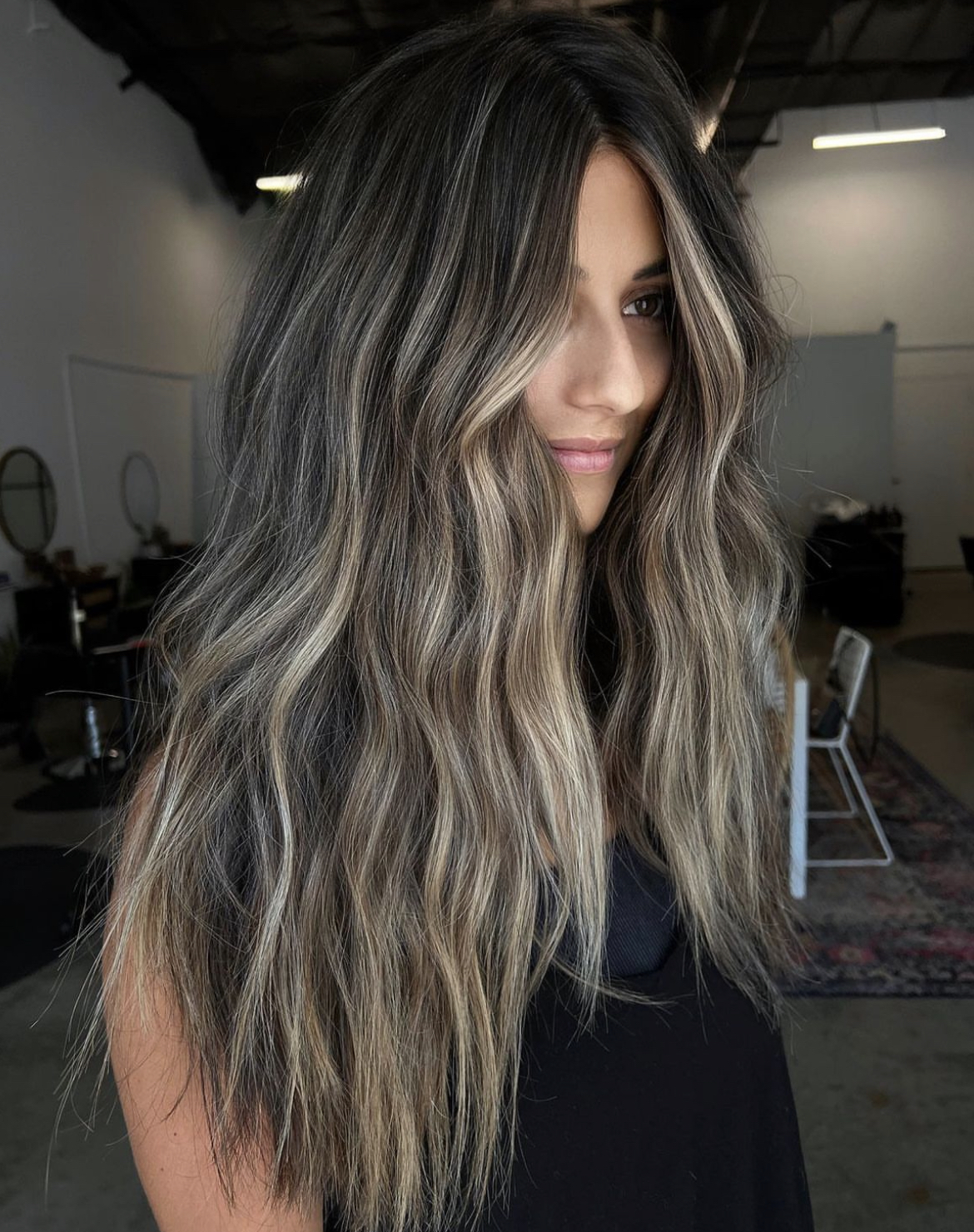 balayage black hair