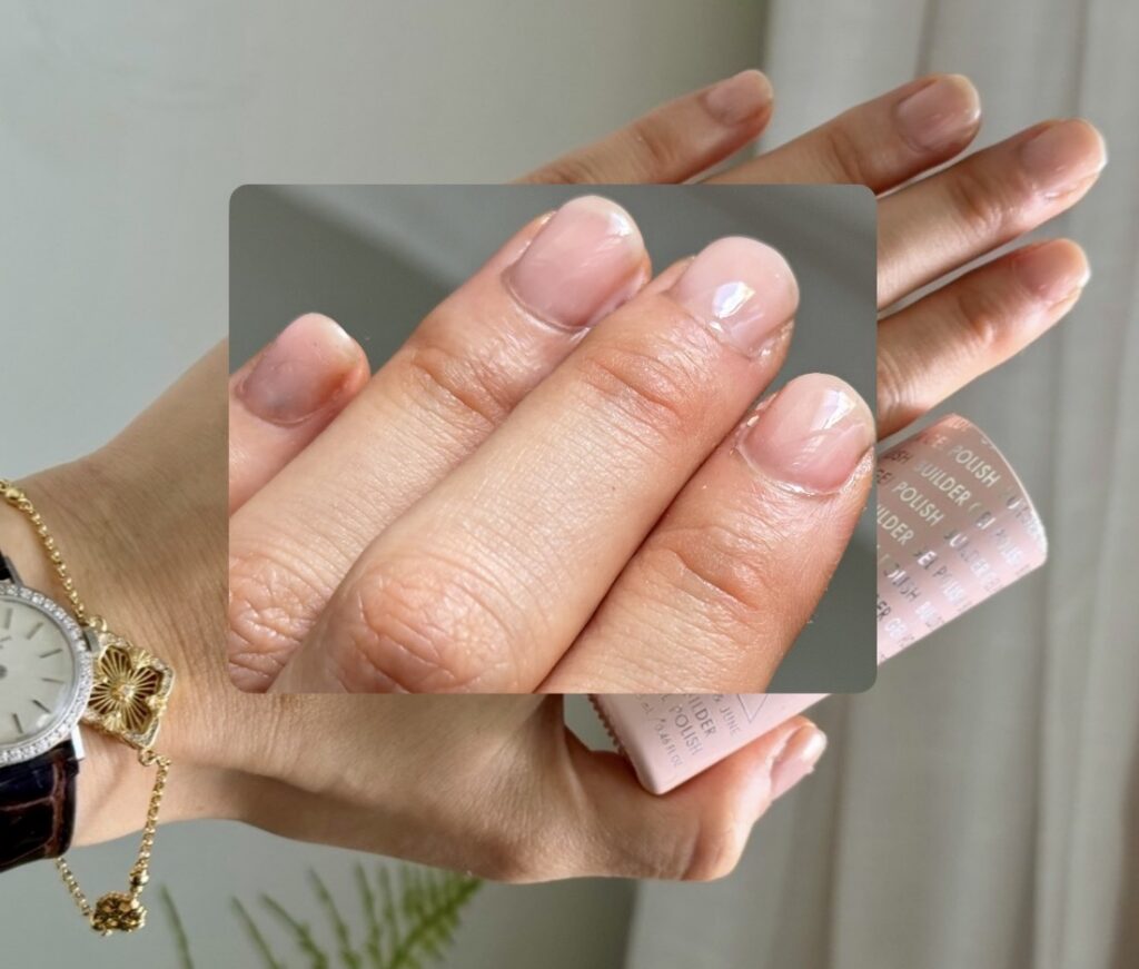 non toxic bubble bath opi dupe olive & June builder gel Hema free