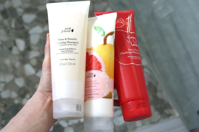 nontoxic shampoo and conditioner  100 percent pure glossy locks clarifying shampoo yuzu pomelo glossing shampoo and conditioner