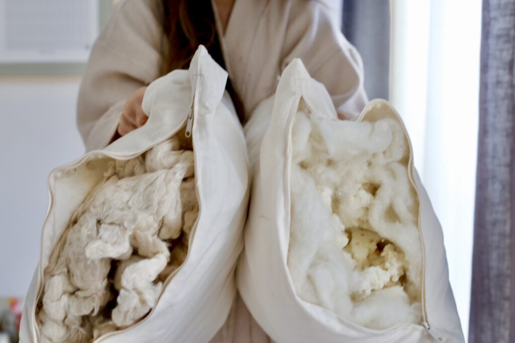organic pillows soaring heart kapok wool filling