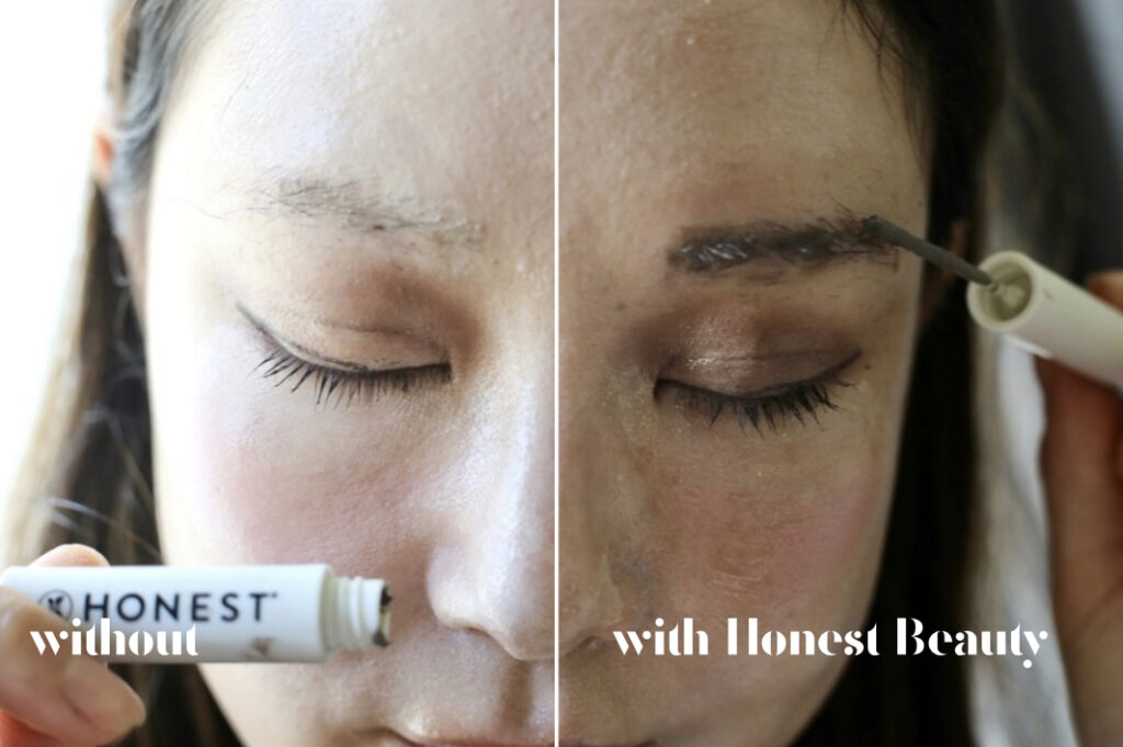 honest beauty clean brow gel before and after