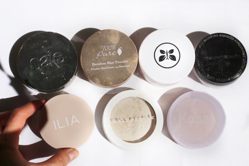 clean setting powders talc free non toxic ILIA Saie Kosas 100% Pure Honest Beauty Fitglow Well People