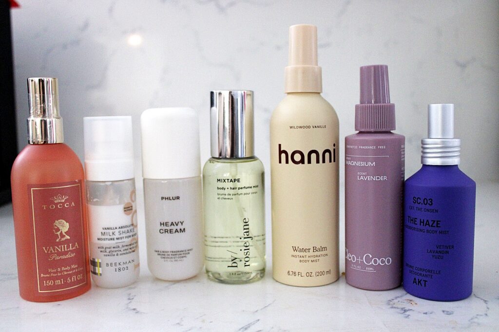 body mist hanni by rosie Jane mixtape phlur heavy cream beekman milk shake tocca cleo coco akt deodorizing body mist