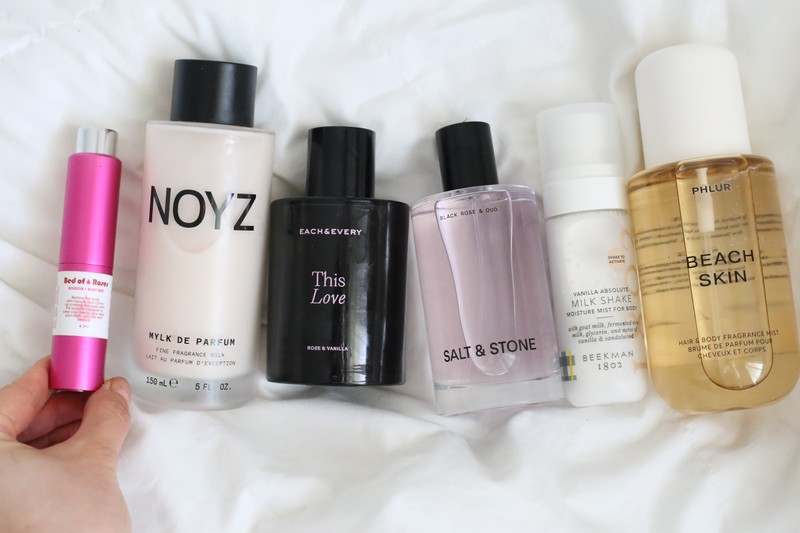 body mist salt and stone phlur each and every noyz living libations bed of roses beach skin Beekman 1802 milk shake