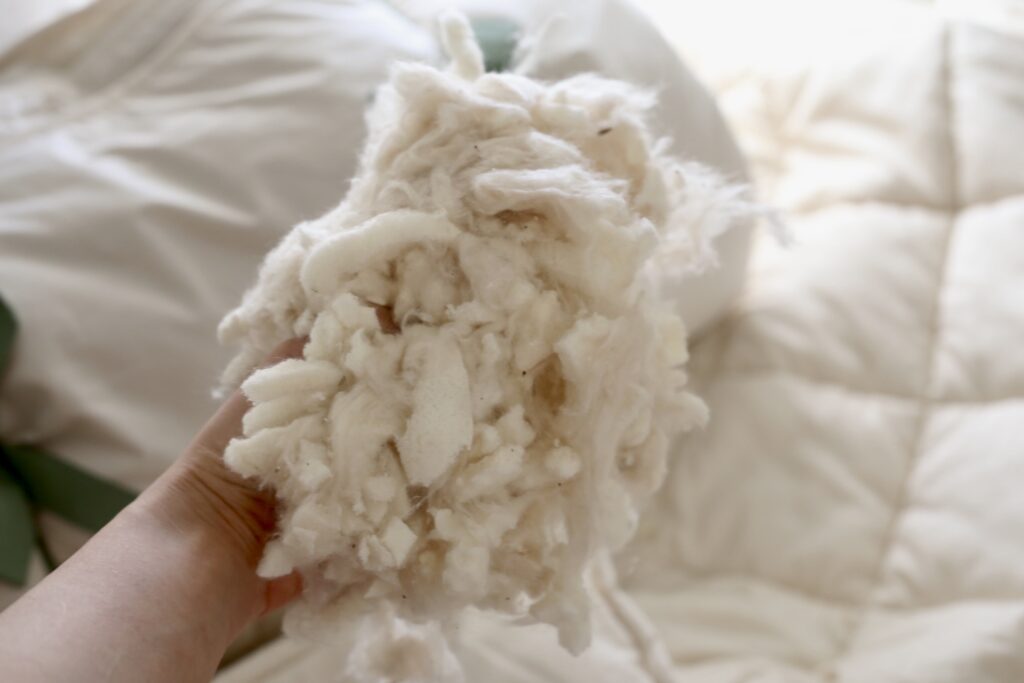 natural materials used in organic duvet and comforter