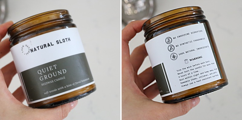 nontoxic candle beeswax natural sloth