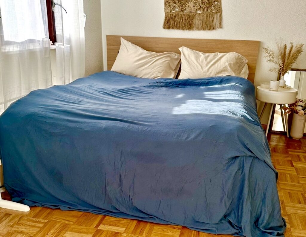 linen duvet cover cozy earth in pacific blue