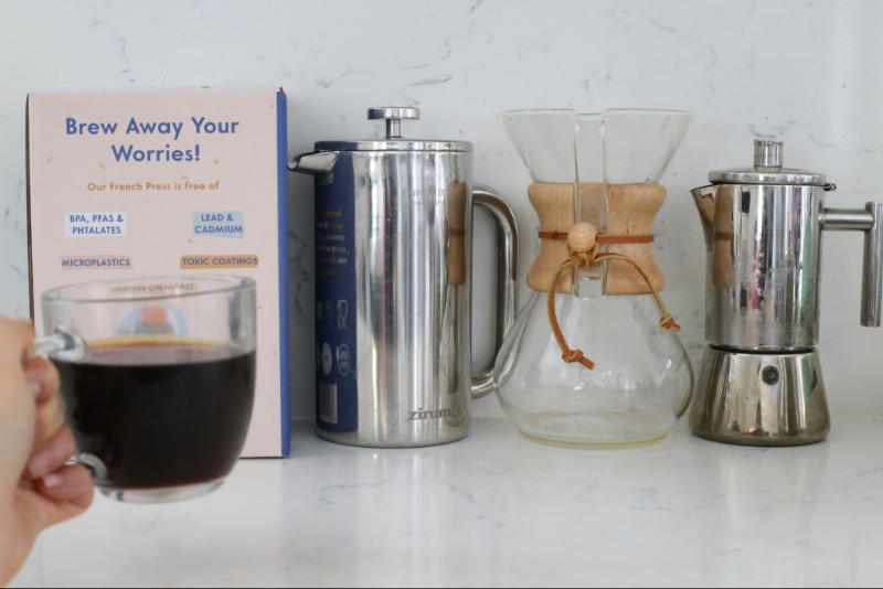 stainless steel French press chemed pour over moka pot plastic free