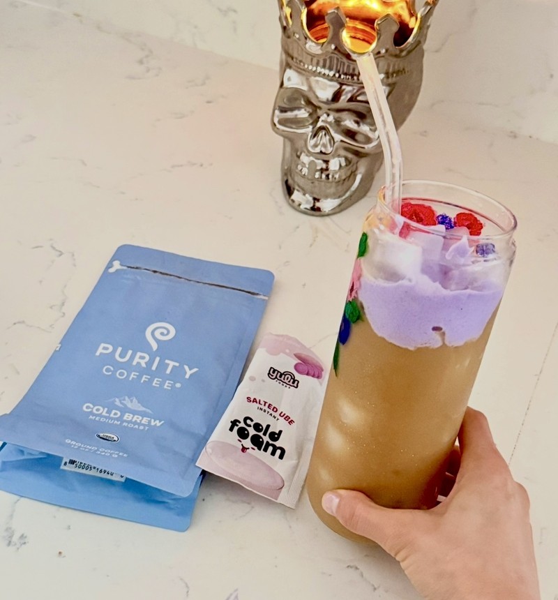 cold brew coffee purity organic Yulu foods instant salted cube cold foam