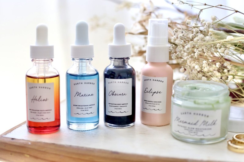 cheap clean skincare Earth Harbor Helios serum marina Obscura eclipse sunscreen mermaid milk moisturizer