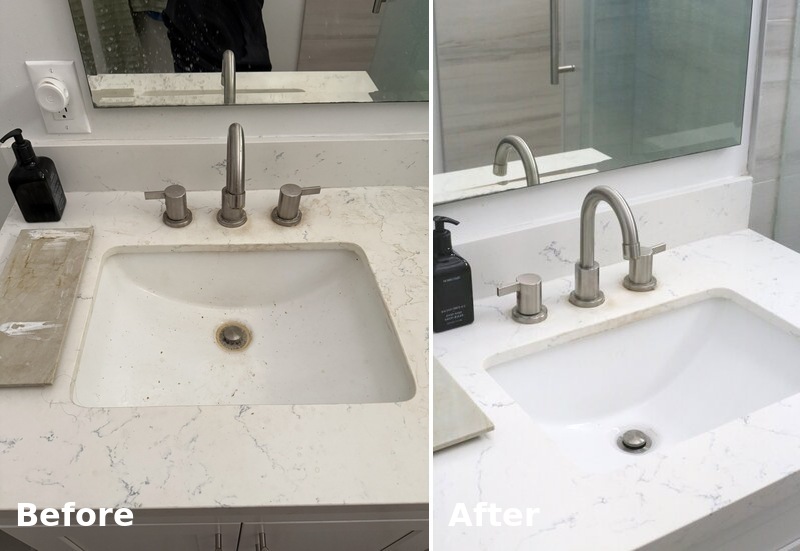 cleaning service review before and after bathroom