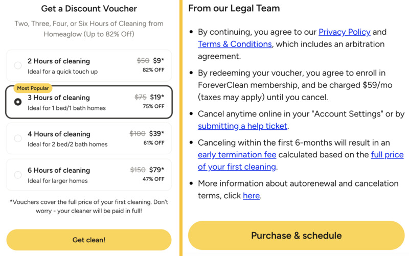 homeaglow cleaning booking