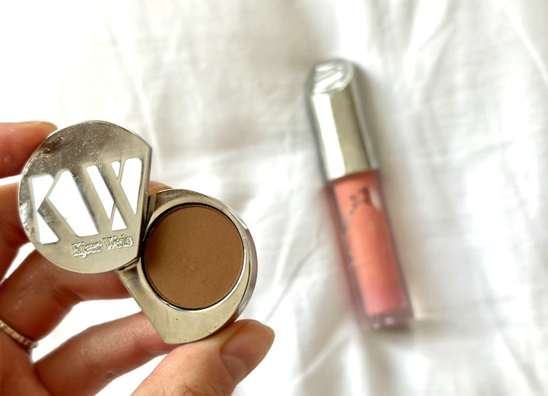 Kjaer Weis Powder Eyeshadow in shade Magnetic and organic lip gloss