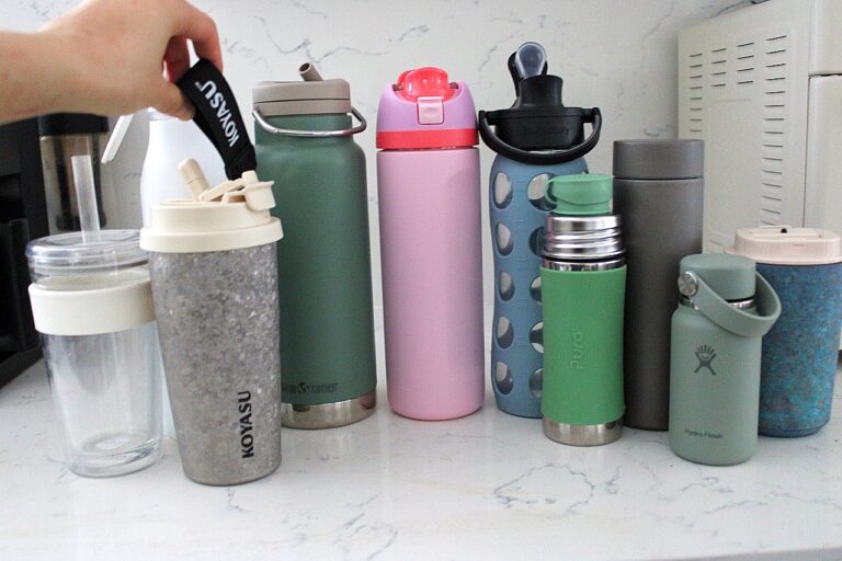 plastic free water bottle travel mug tumbler glass stainless steel titanium pura hydro flask klean kanteen lifefactory owala taima titanium koyasu