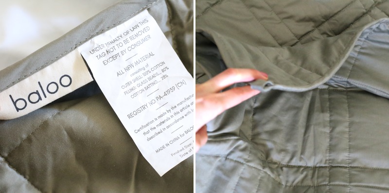 organic weighted blanket nontoxic lead free glass microbeads synthetic free polyester free baloo