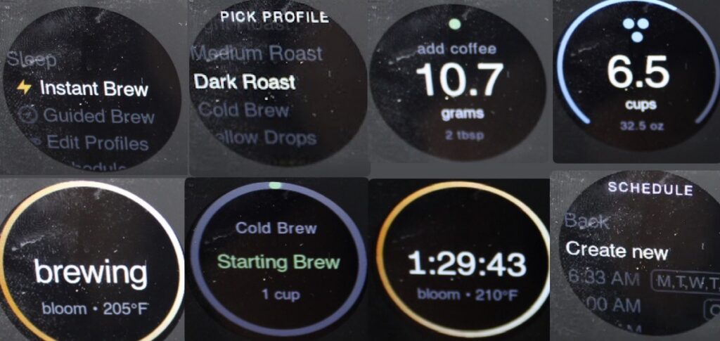 fellow Aiden coffee machine functions