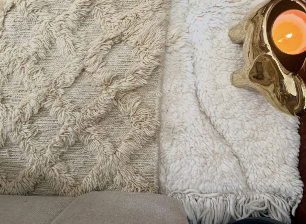 plastic free rug non toxic rug layering with Armadillo rug and Revival Rugs
