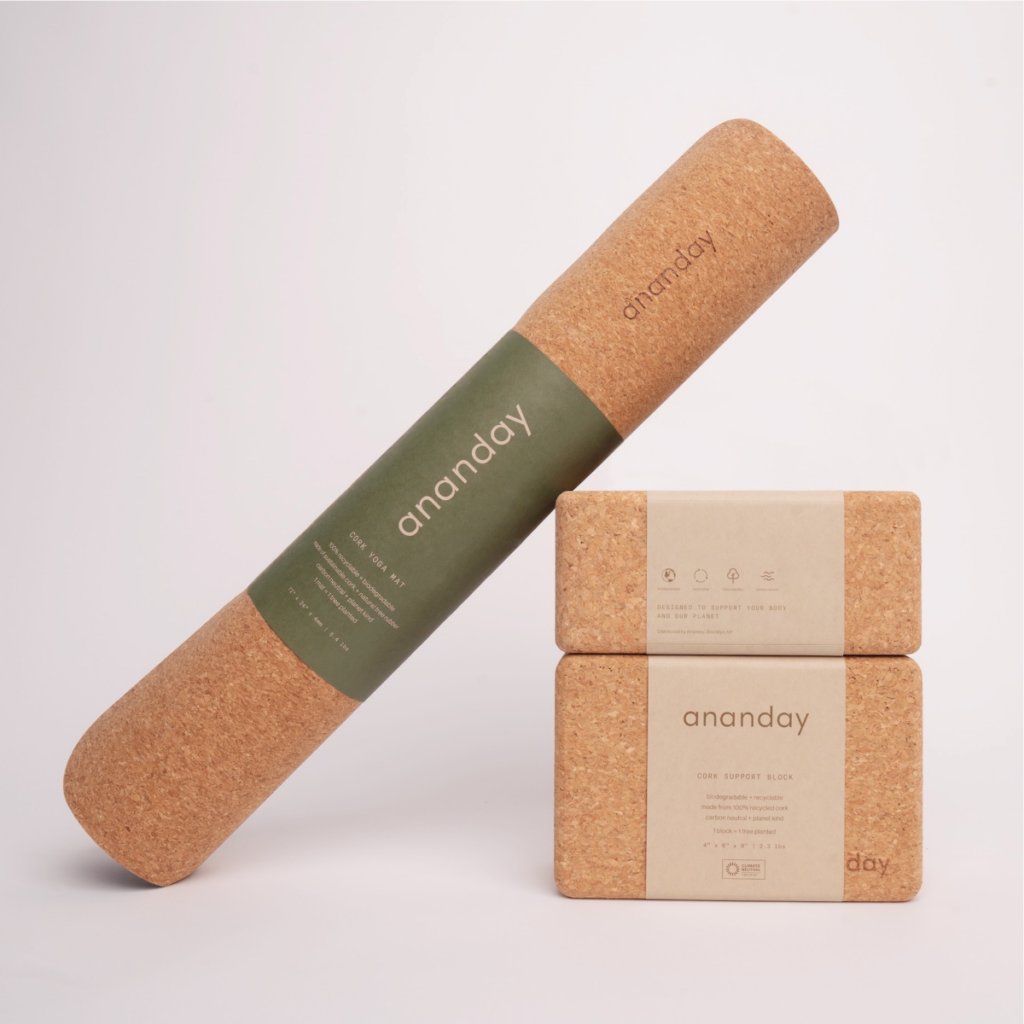 sustainable eco friendly yoga mat ananda cork yoga blocks