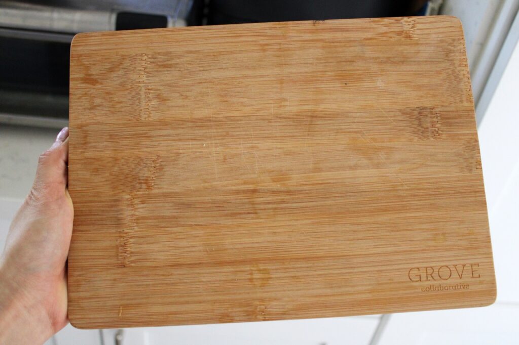 grove collaborative bamboo cutting board prep