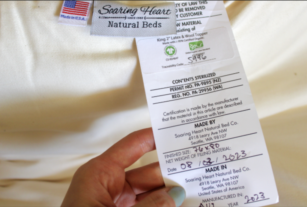 nontoxic mattress topper certifications organic