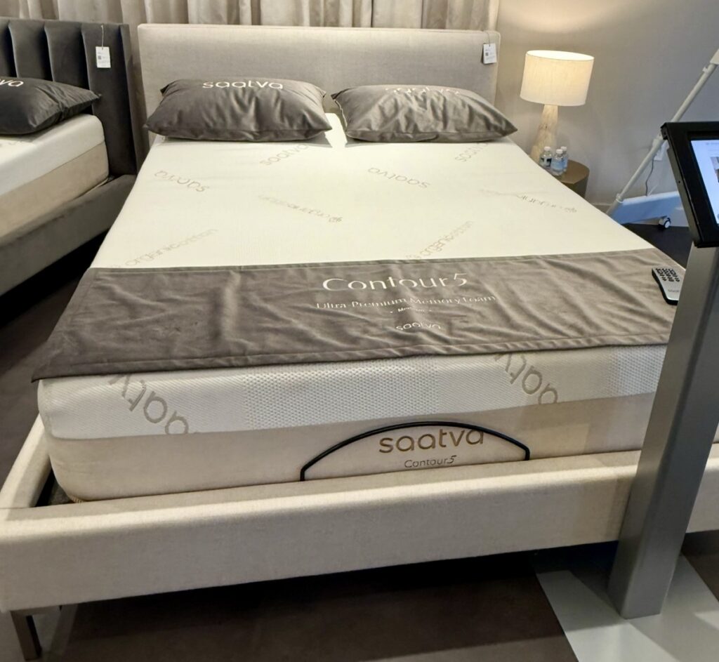 Saatva linen bed frame Santorini Bed Frame in Natural Linen queen