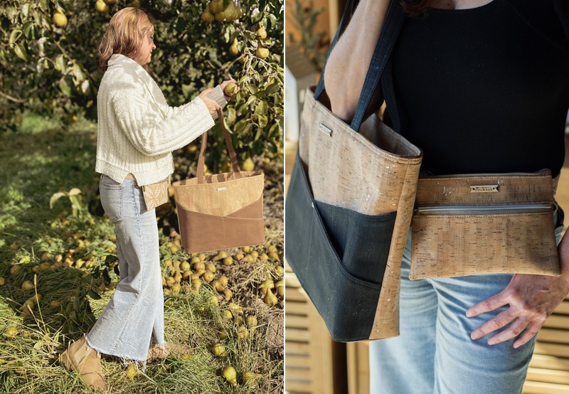 plastic free bag non toxic cork ethical slow fashion carry courage advocate tote bag