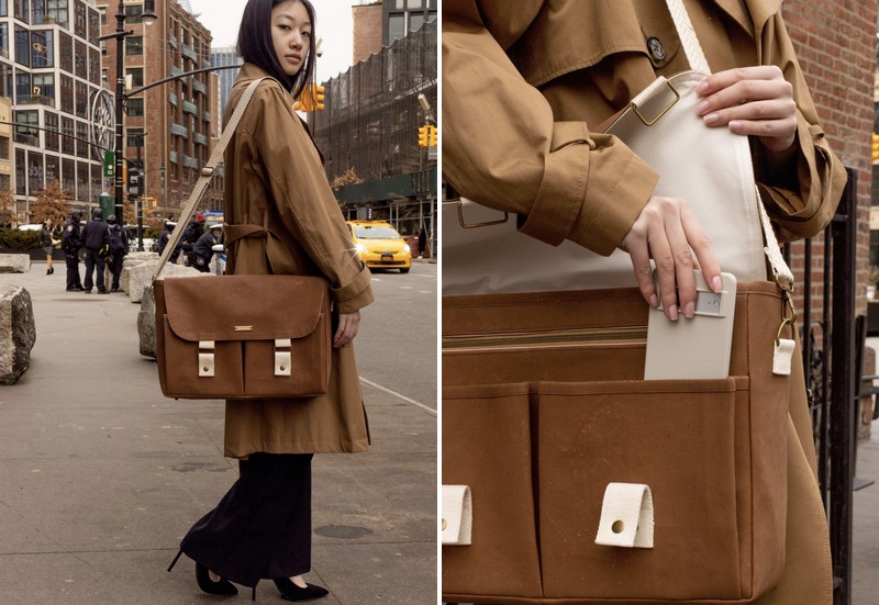 sustainable work bag plastic free vegan cork handbag ethical slow fashion plastic free briefcase