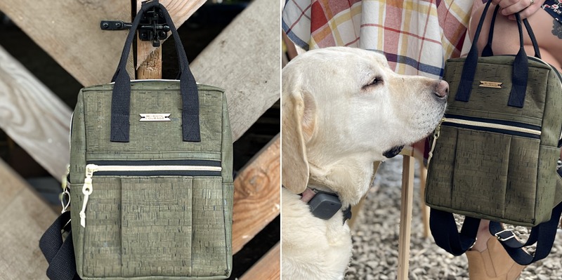 cork leather backpack plastic free vegan ethical cork leather