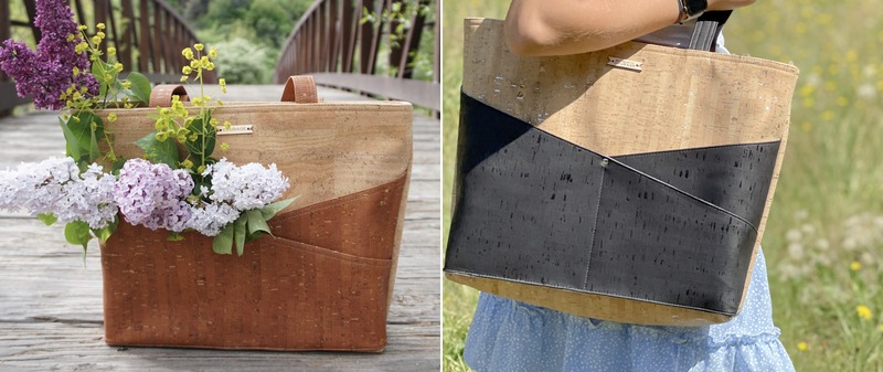 carry courage Advocate zippered tote sustainable cork vegan carry courage tote bag
