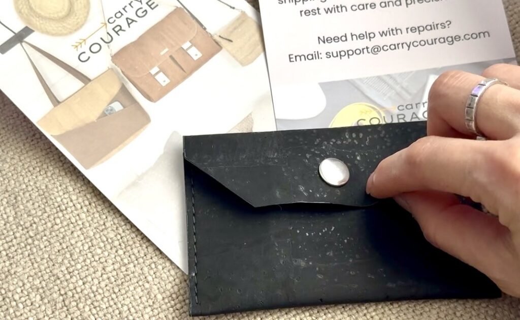 non toxic wallet card holder carry courage vegan cork leather