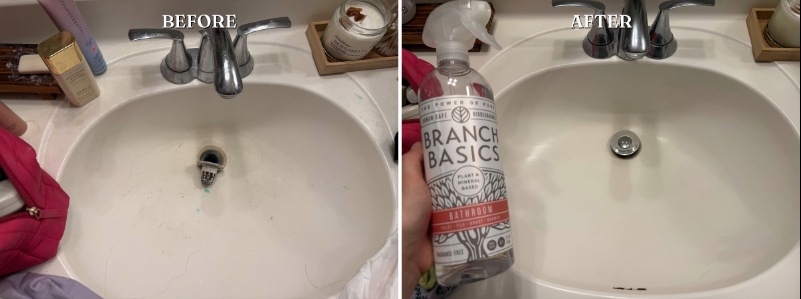 branch basics before amd after bathroom cleaner