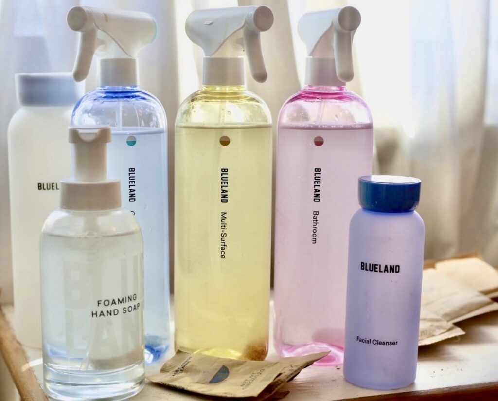 blueland multi surface cleaner bathroom hand soap glass